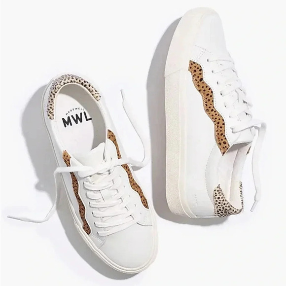 Unisex Madewell Sidewalk Low-Top Sneakers in Leather and Calf Hair: Wave Edition - Picture 1 of 10